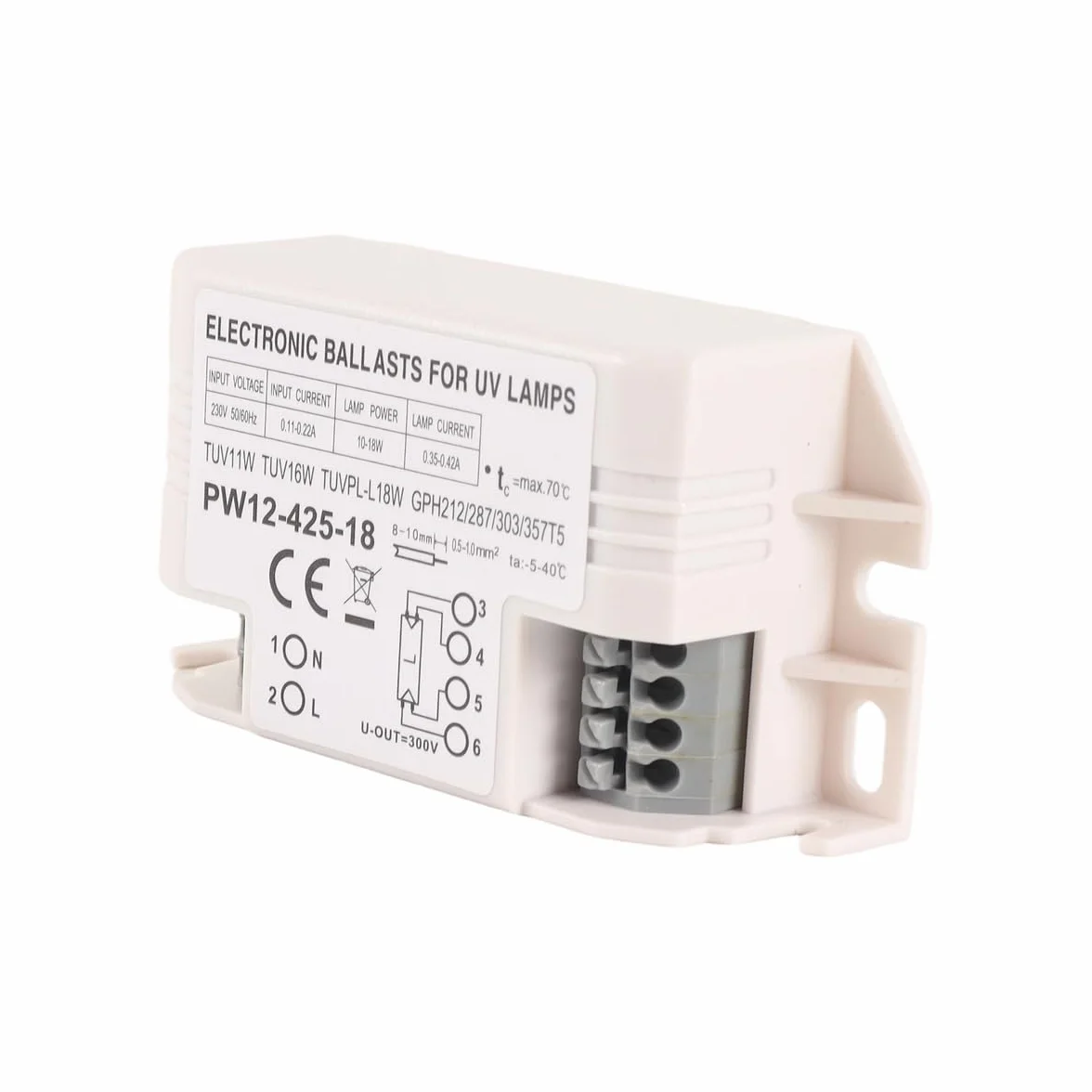 Huba Ballast électronique 4-18 W CA 220 V universel UV-C pour la purification de l'air