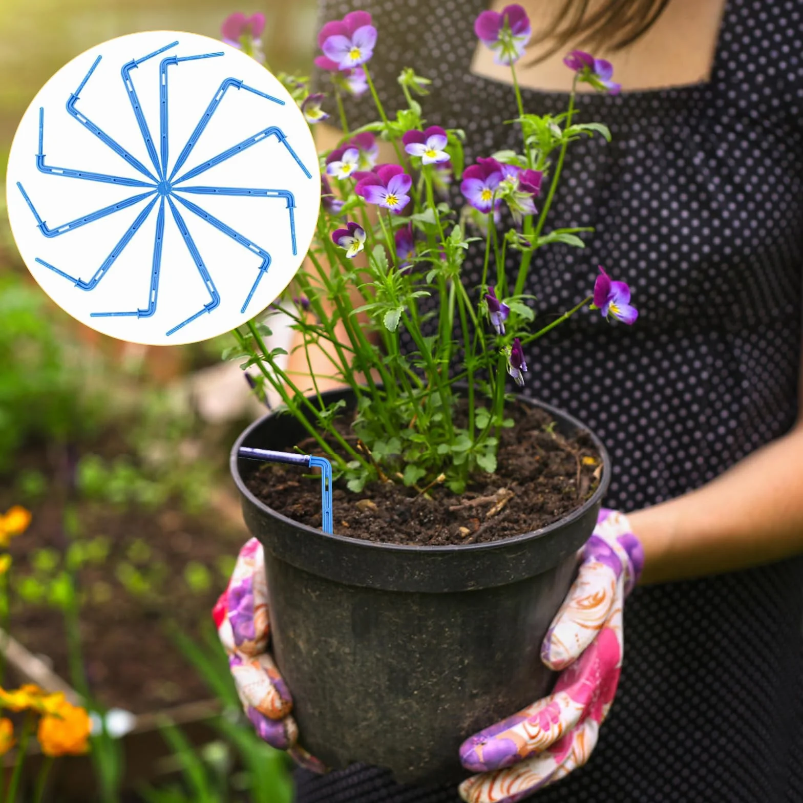 Kit d'Irrigation Goutte à Goutte 40 Pièces, Micro Asperseur pour Tube 3/5 mm, Jardin Serre Bleu