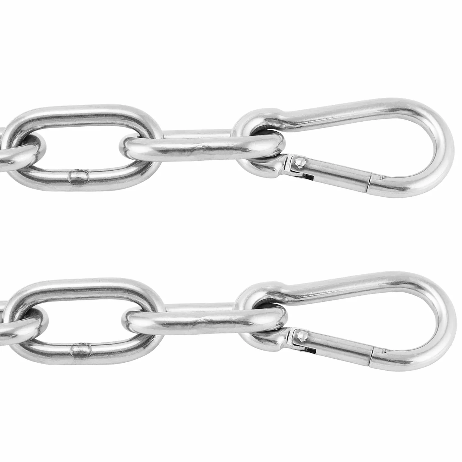 QWORK 2 pièces chaîne d'extension Ø6mm 65cm Mousqueton M6 Acier Inoxydable 304