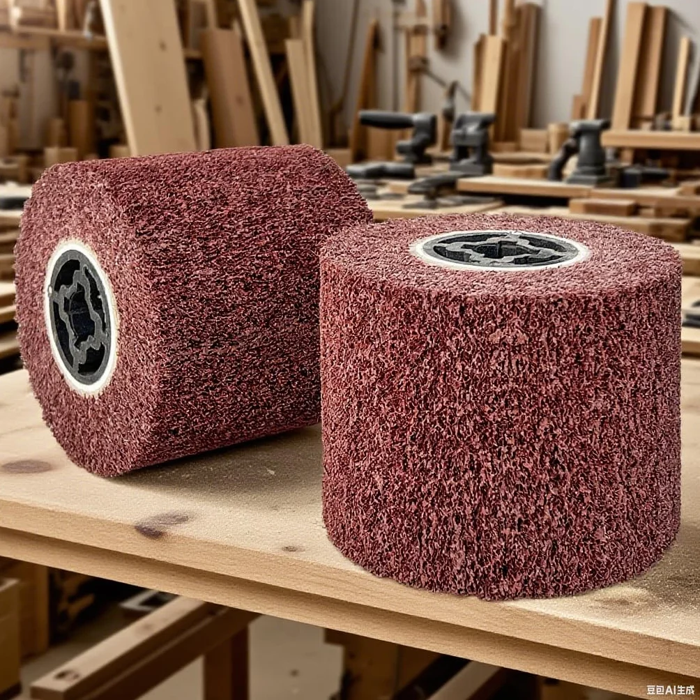 Rouleau abrasif brosse grain 80 | Rouleau abrasif efficace en corindon marron | Manchons abrasifs pour ponceuse - Idéal pour le meulage, le mat et le satin