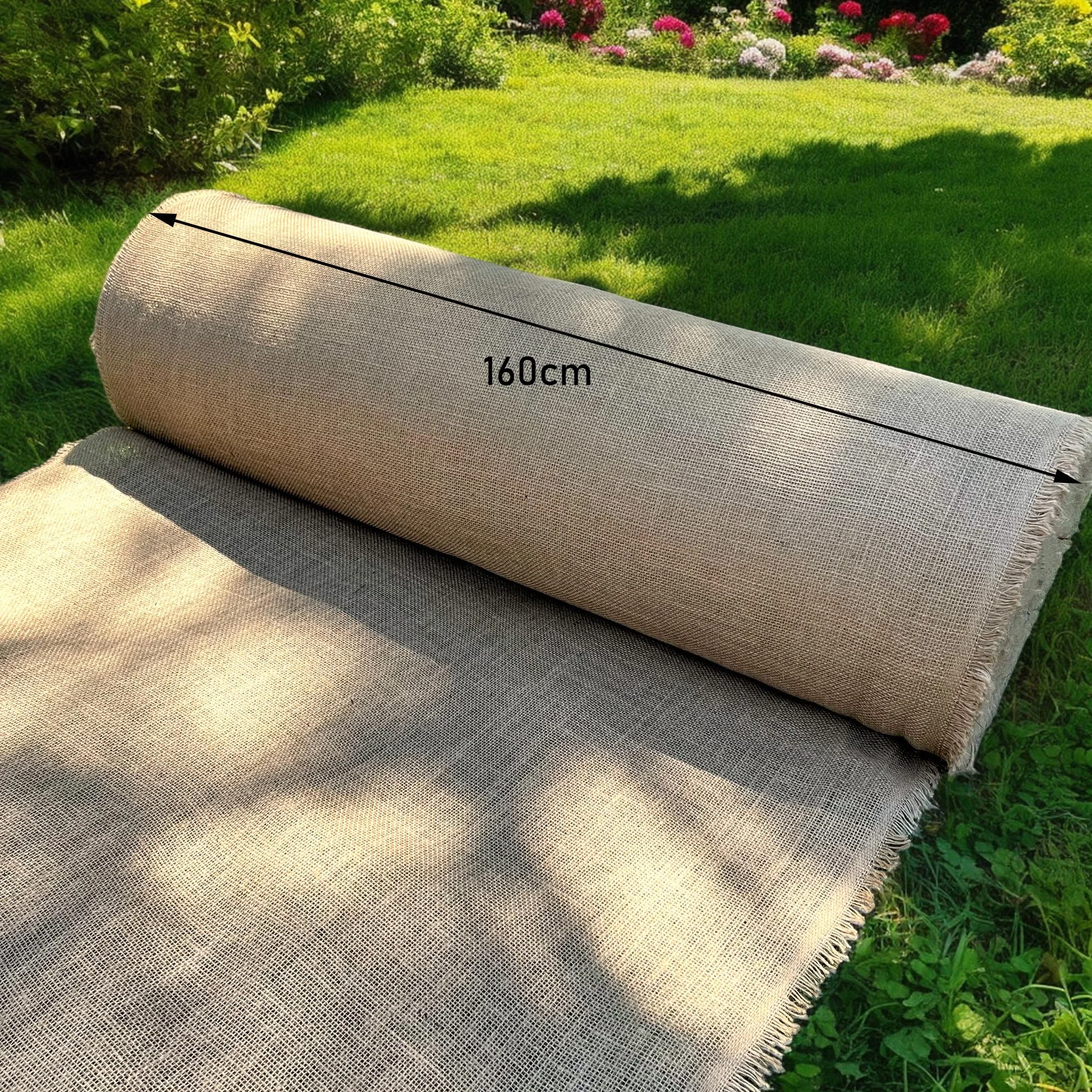 Tissu de jute 160 cm large - Tissu naturel pour plantes - Protection racines - Au mètre