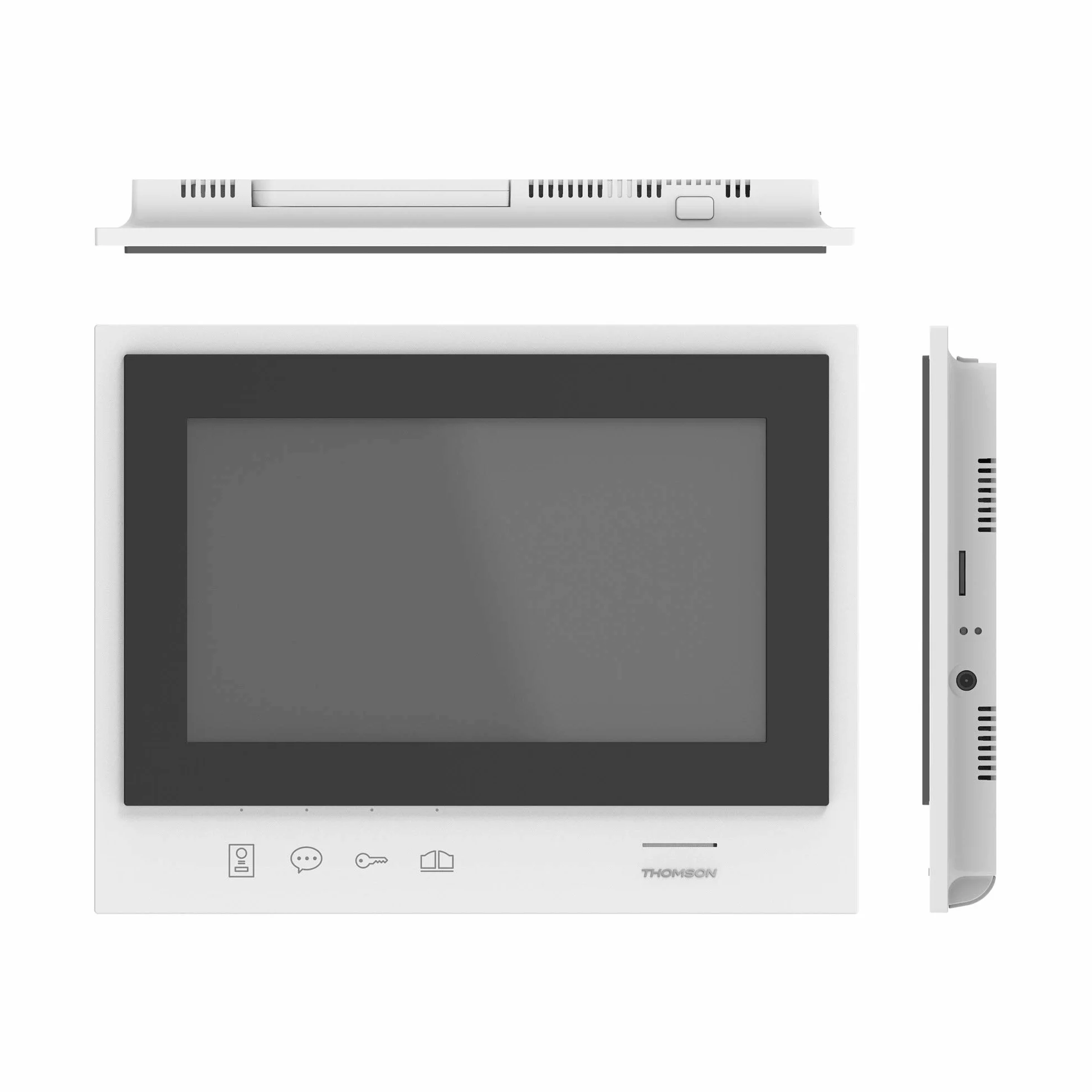 THOMSON Visiophone sans Fil HD Écran 7'' Portée 350m SD 8 Go Vision Nocturne IR Double Commande Portillon/Portail