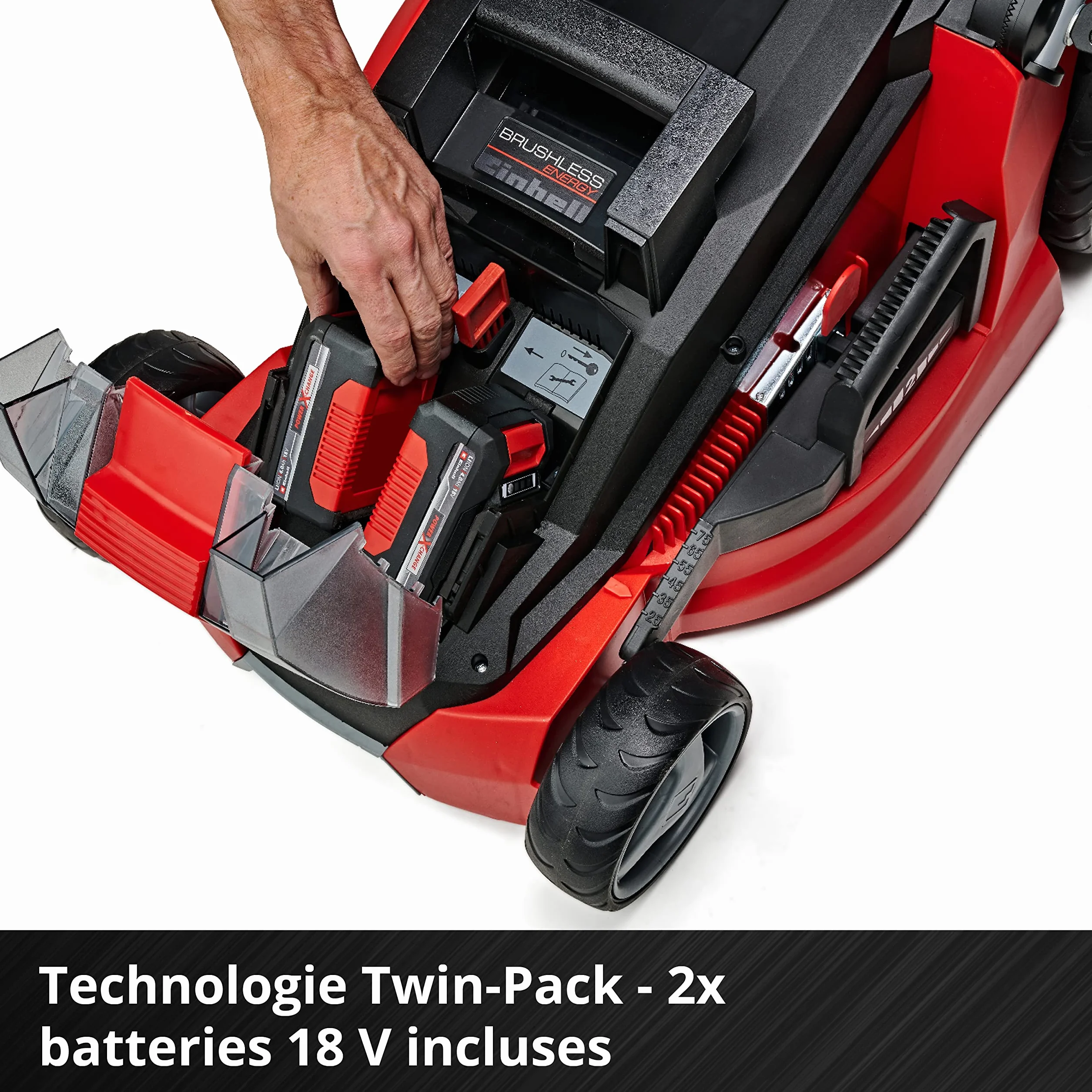 Einhell GE-CM 43 Li M KIT Tondeuse à Gazon sans Fil 36V 43 cm 500 m² 2 Batteries 4,0 Ah Chargeur