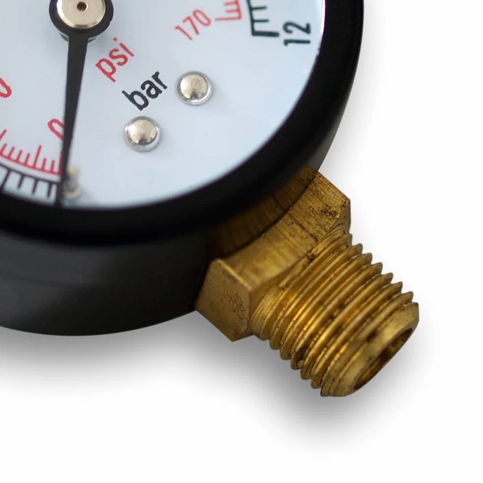 Manomètre pression 50mm 0-12 bar radial 12.9mm pour réservoir pump