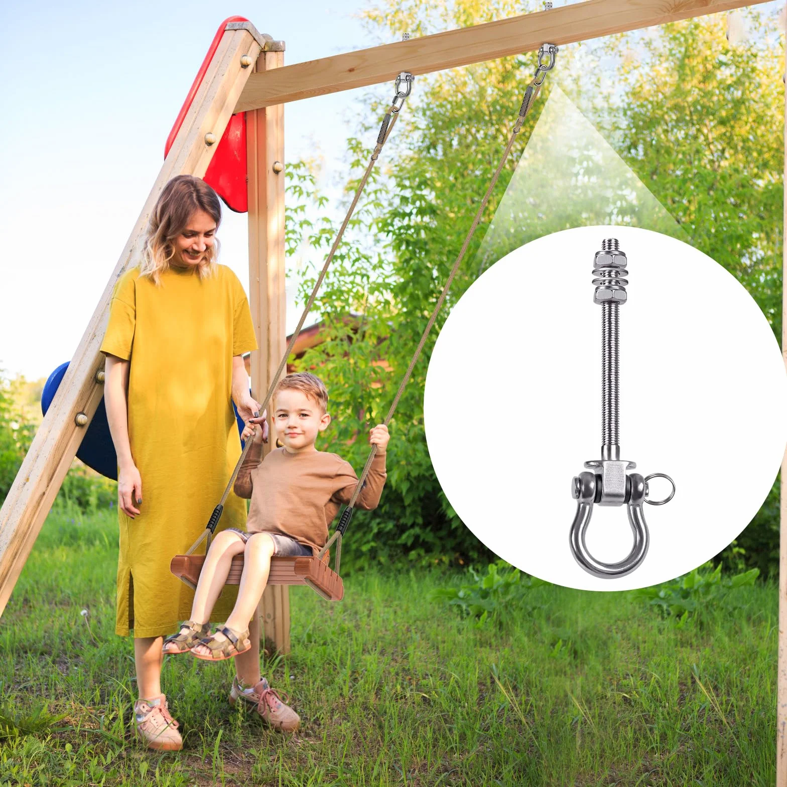 BeneLabel Mousqueton de Suspension pour Hamac 17.5cm Kit de Montage Pivotant 180° 1500lbs