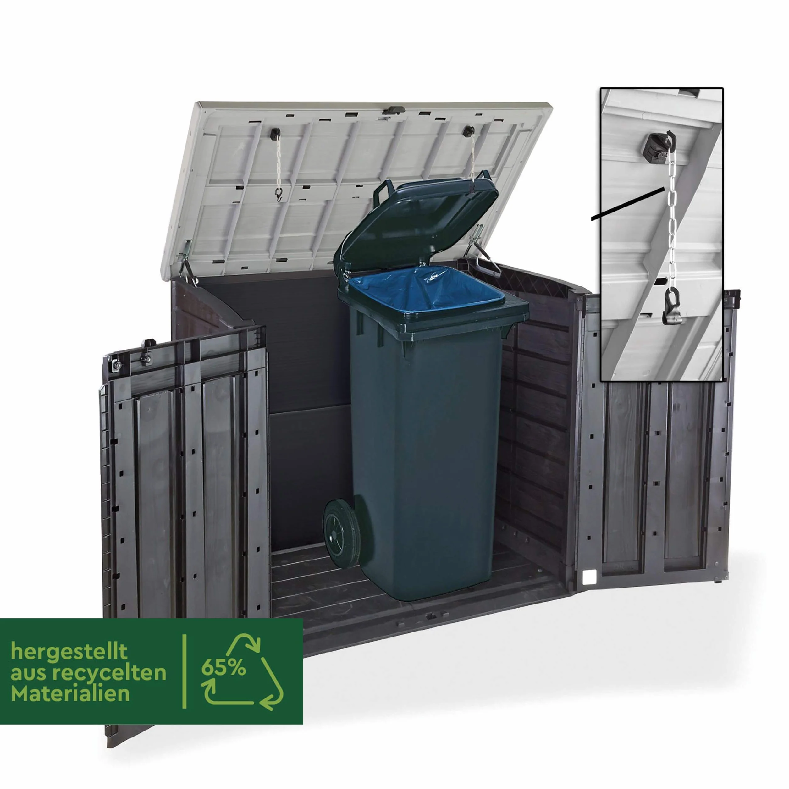 KETER Coffre de rangement extérieur 1200 litres Noir et gris