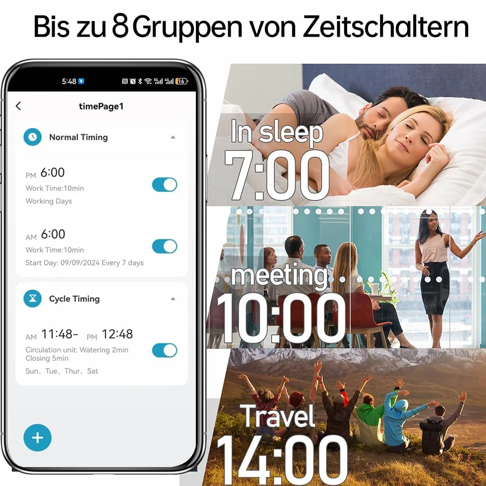 GIEX Programmateur d’arrosage Wi-Fi 2 Zones, Compatible Tuya Smart Life