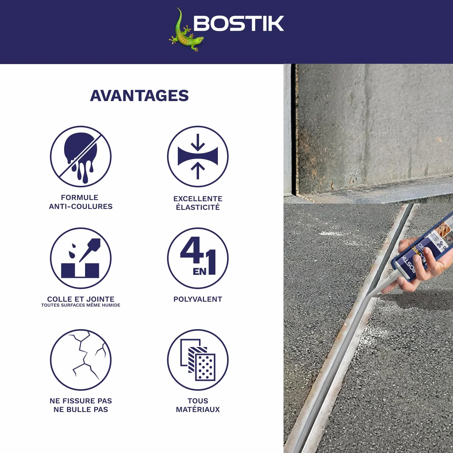 Bostik Colle Flexpro PU 790 Gris – Mastic Colle et Jointe Multi-Usages – Tous Matériaux – Intérieur/Extérieur et Milieux Humides – Formule Polyuréthane Haute Performance – 300 ml
