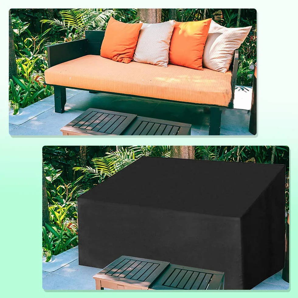 Housse Banc de Jardin 2 Places Étanche Anti-UV 210d Oxford 134x66x89/63cm Noir