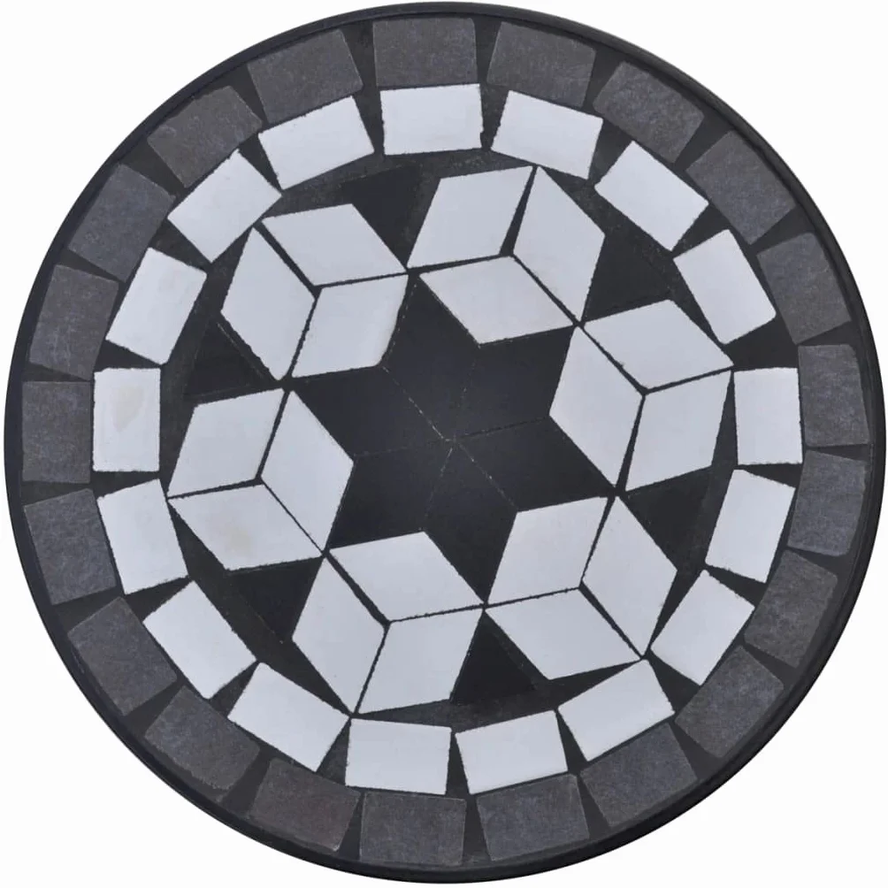 vidaXL Table d'appoint Mosaïque Noir et Blanc