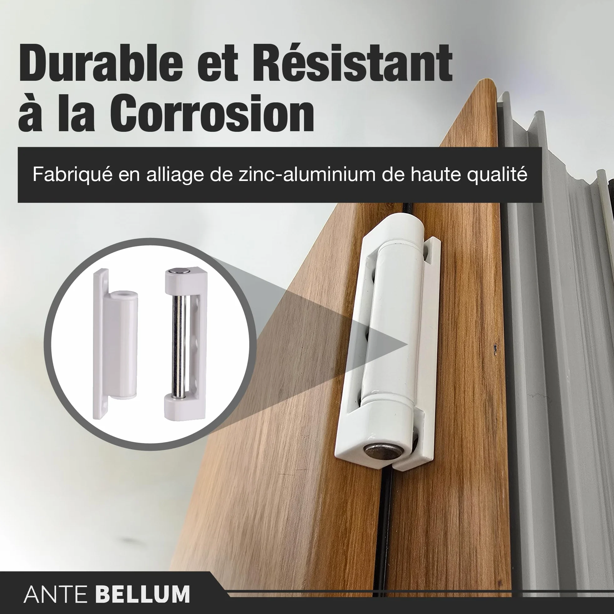 Lot de 3 charnières de porte et de fenêtre - Charnières de porte, bande de fenêtre, ruban de rénovation, pièces de rechange, pour porte anti-insectes, ferrures à bascule (blanc, 3 charnières)