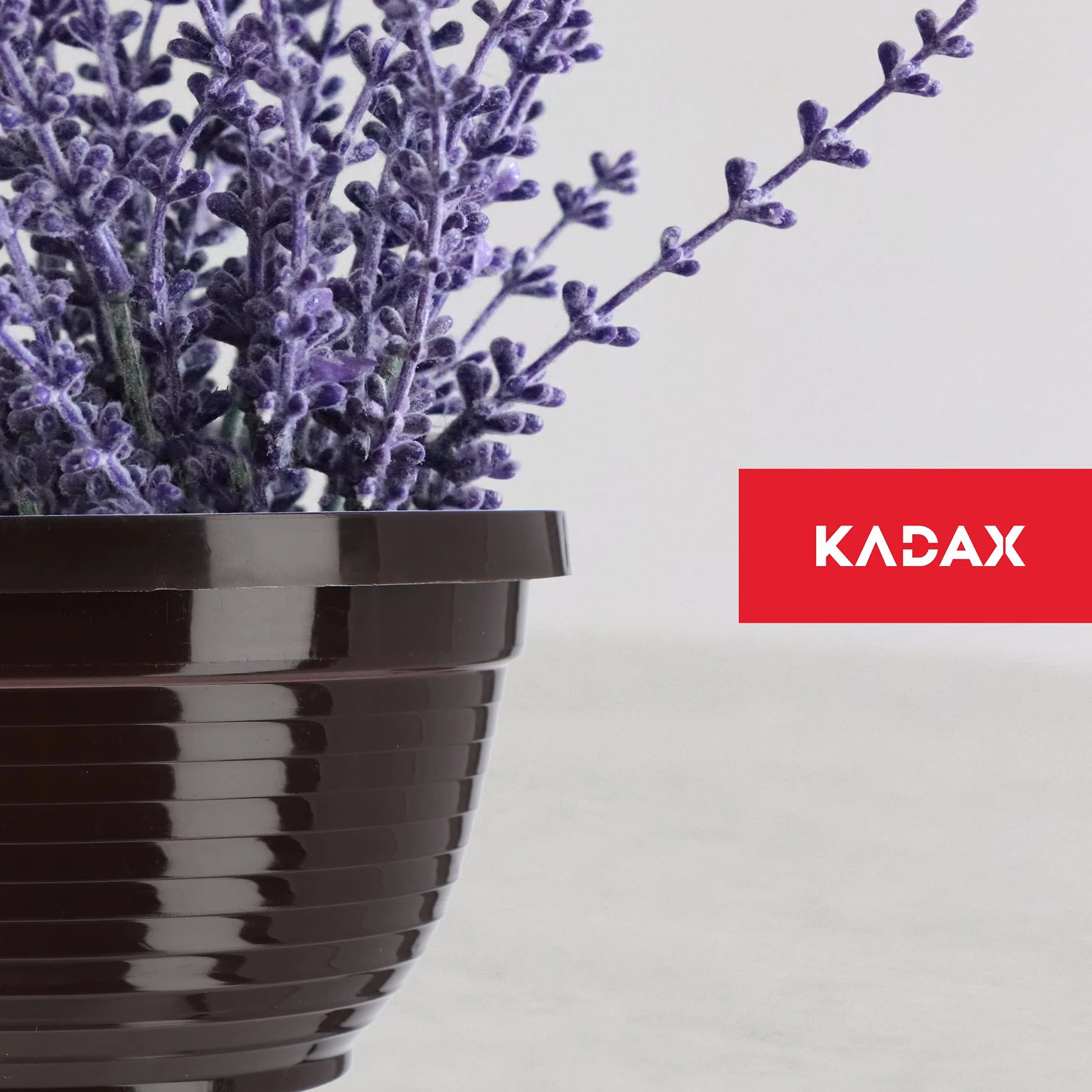 KADAX Pot en plastique rond résistant aux intempéries pour extérieur ⌀ 13 cm brun