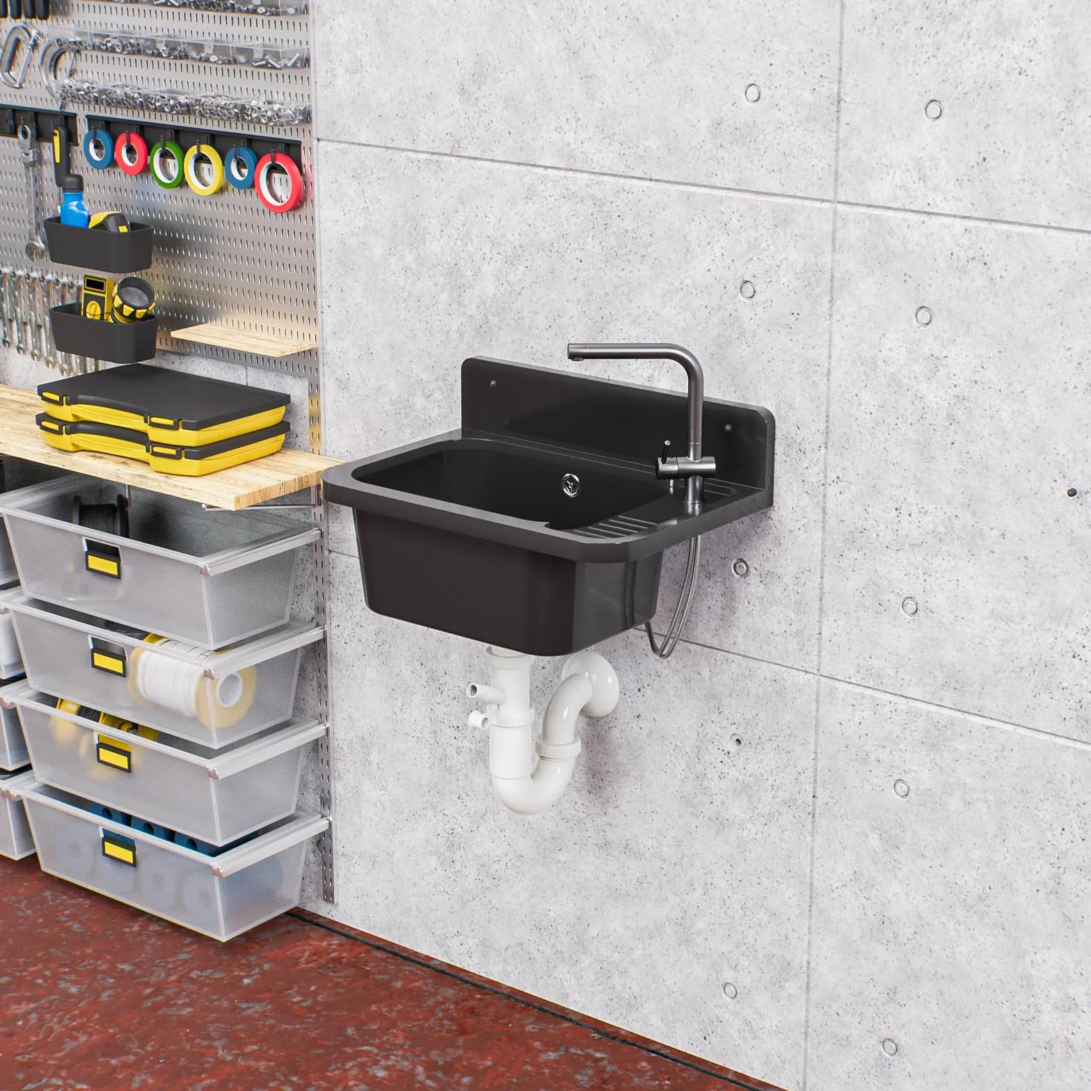 Évier de lavabo extérieur noir jardin garage