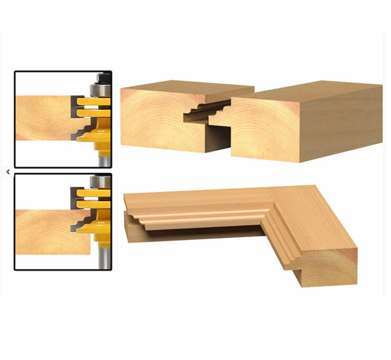 Lock Mitre Router Bit, APLUS Fraise à Bois, Fraise à Rainurer, Tenon Joint Cutter Pour Outil de Coupe du Bois Pour Machine de Gravure, Machine de Décogeupa, Shank 8mm