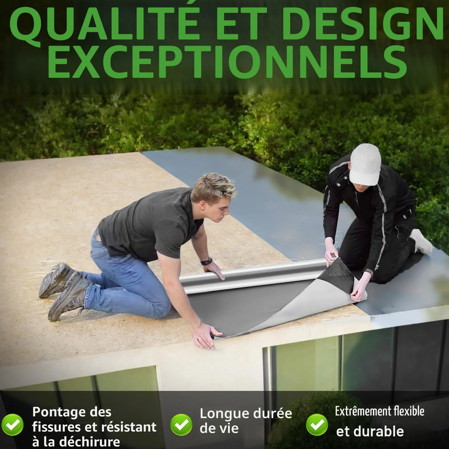 1 film de toiture en aluminium de 5 m, 5 m², adhésif bitumé autocollant pour abris de jardin, abris de voiture et abris de jardin, résistant aux UV et imperméable, gris argenté