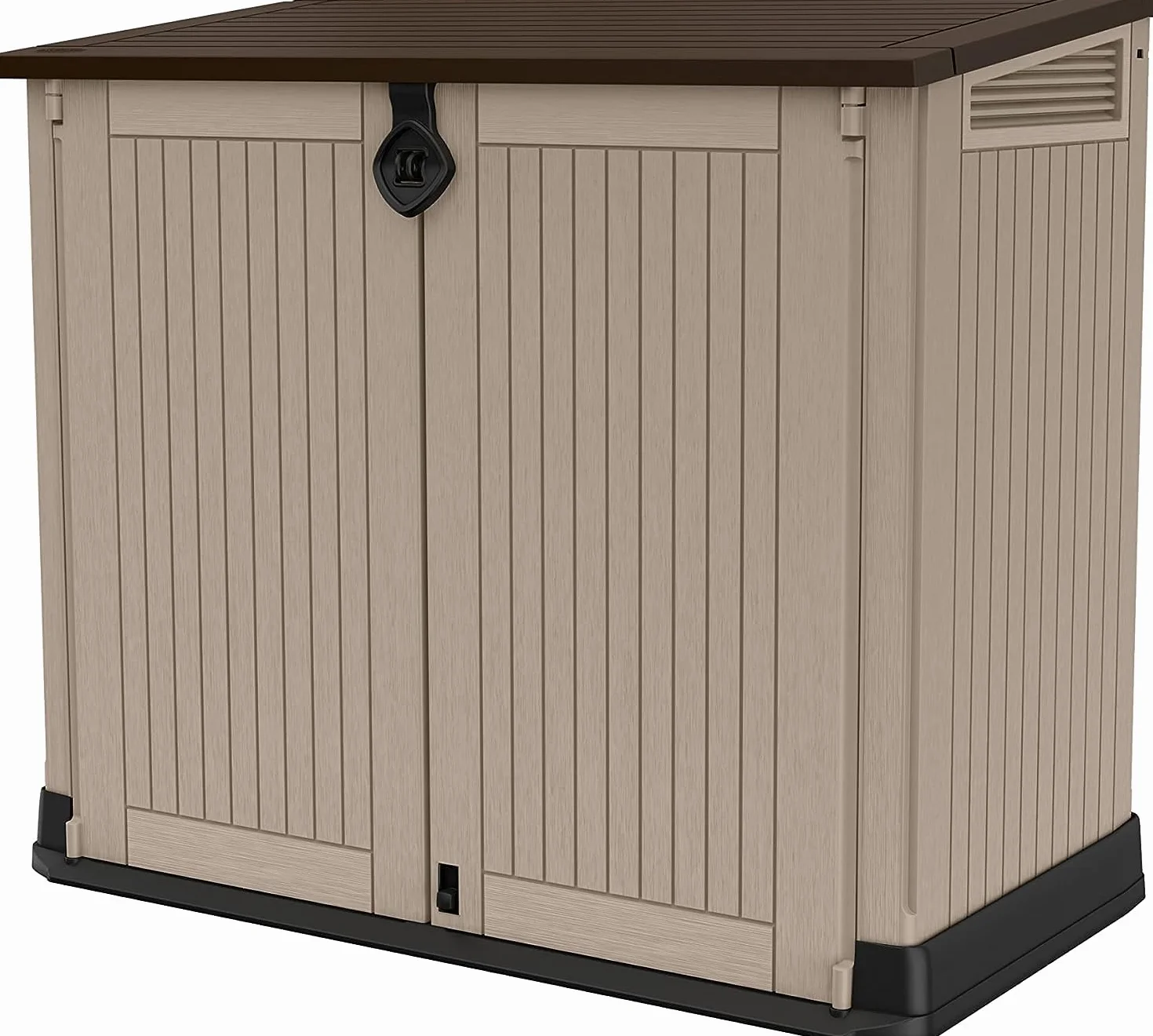Keter Store-It Out Midi Hangar de rangement de jardin en plastique extérieur 130 x 74 x 21 cm beige et brun