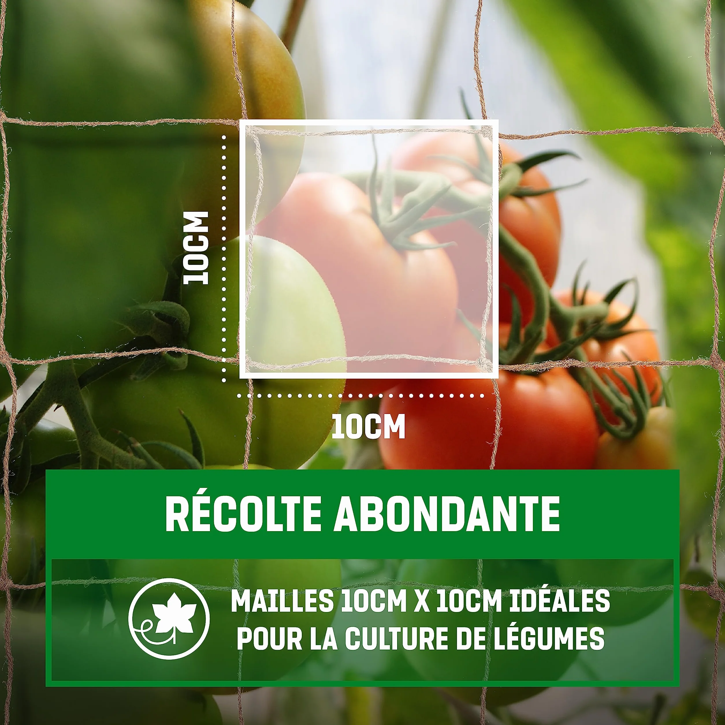 Filet de Jute pour Plantes Grimpantes à Grandes Mailles 2m x 5m 100% Biodégradable