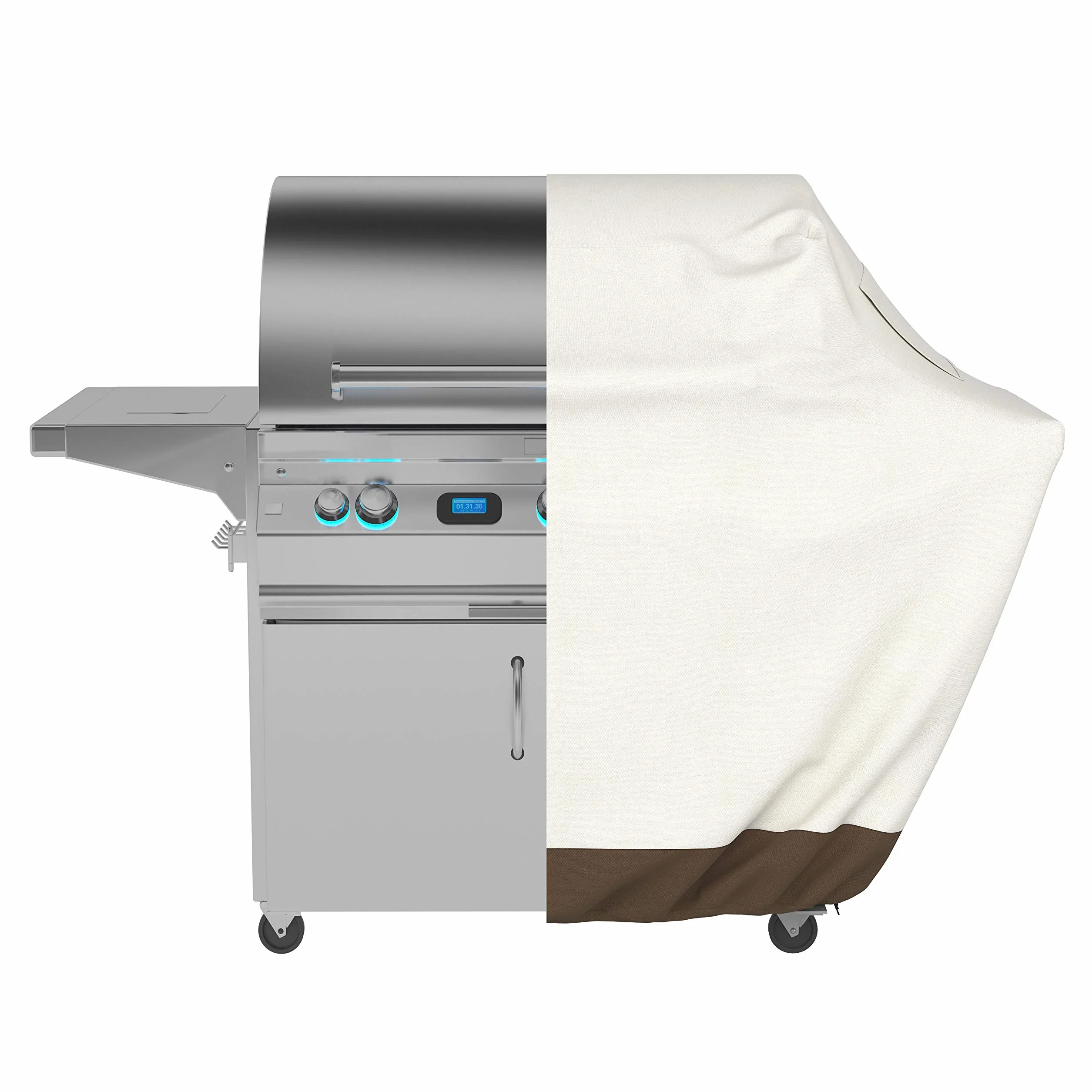 Amazon Basics Housse de protection barbecue extérieur 116.8 x 152.4 x 66cm Beige marron clair
