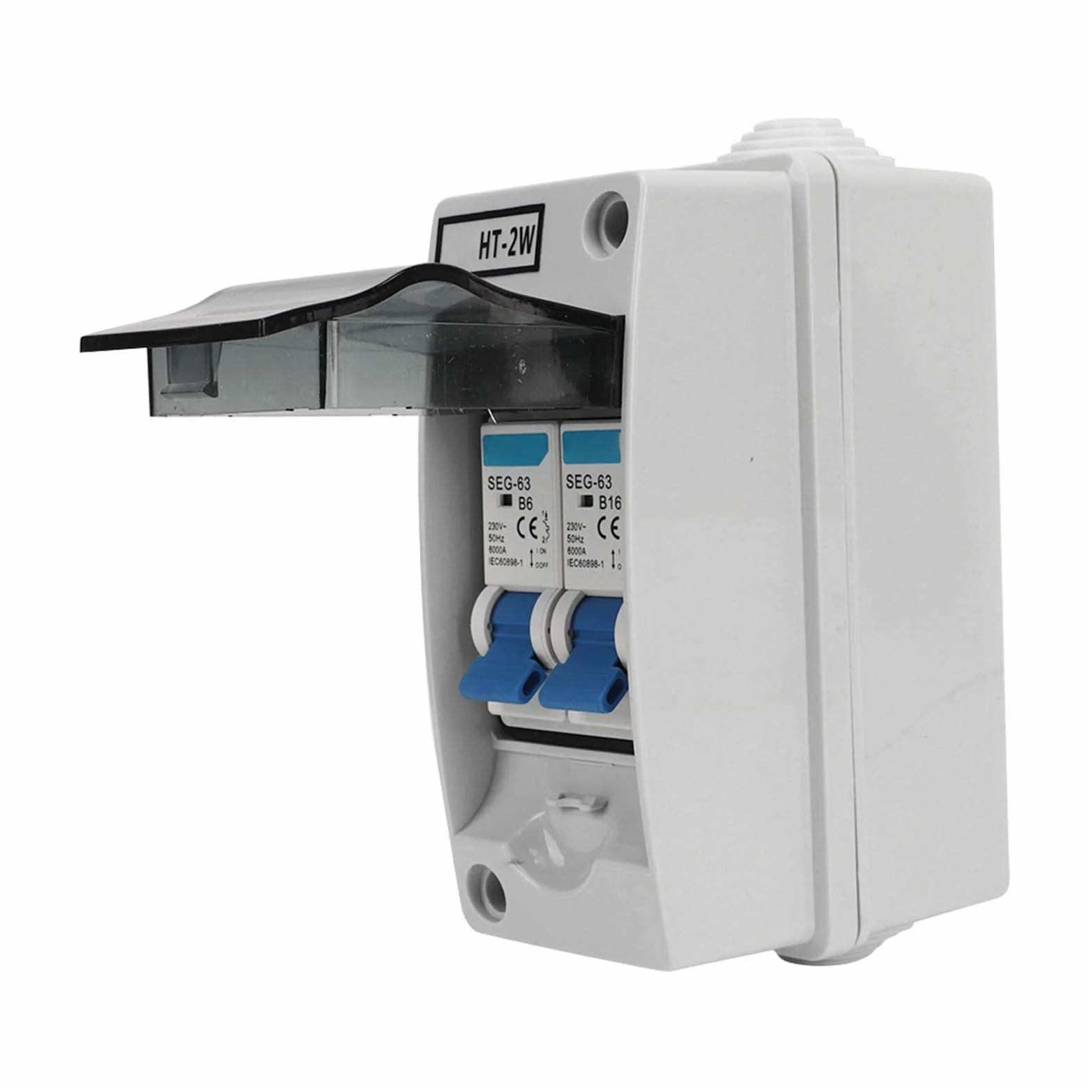 Disjoncteur Miniature MCB à 2 Pôles, Boîte de Distribution D'énergie 230V 6A 16A, Coque en Plastique Ignifuge 6000A, capacité de Rupture élevée