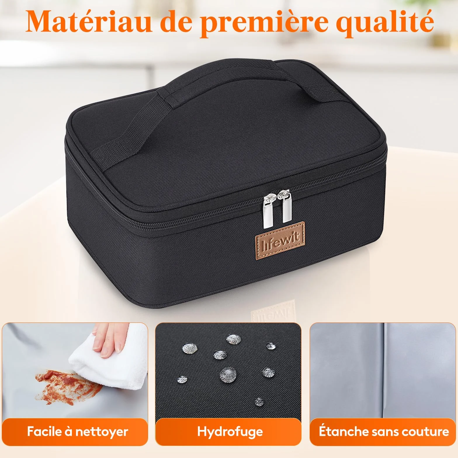 Lifewit Sac Isotherme Repas Thermique Lunch Box 4L Noir