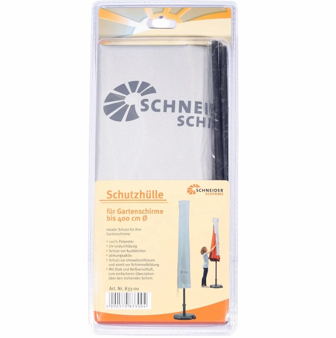 Schneider Housse de protection parasol gris argent 400 cm Ø