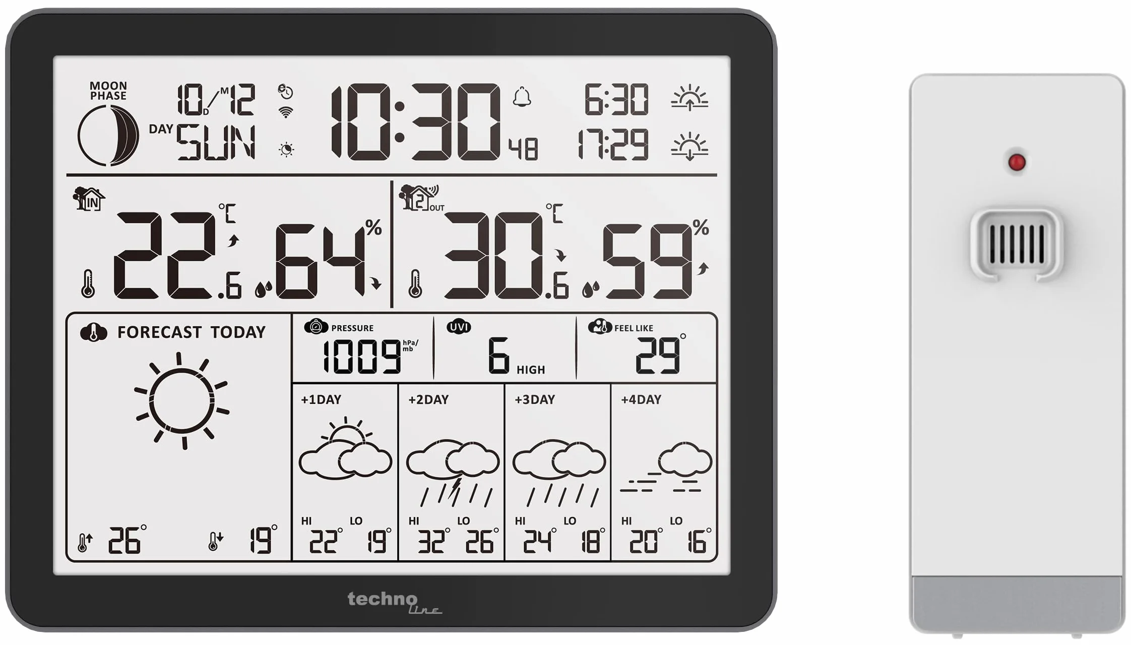 Station météo WD3000 avec émetteur extérieur et application Direct Weather