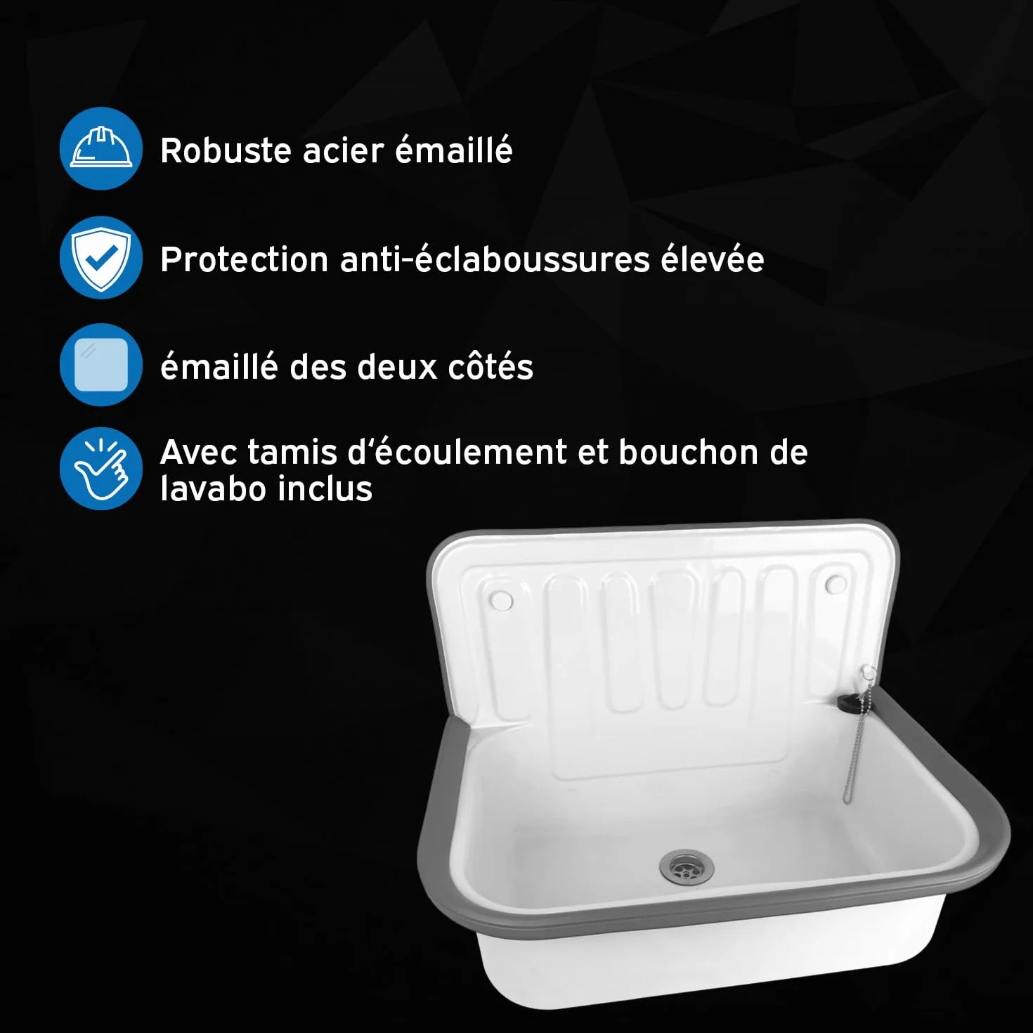 Bec verseur blanc 50 cm en acier robuste pour éviers cave buanderie jardin
