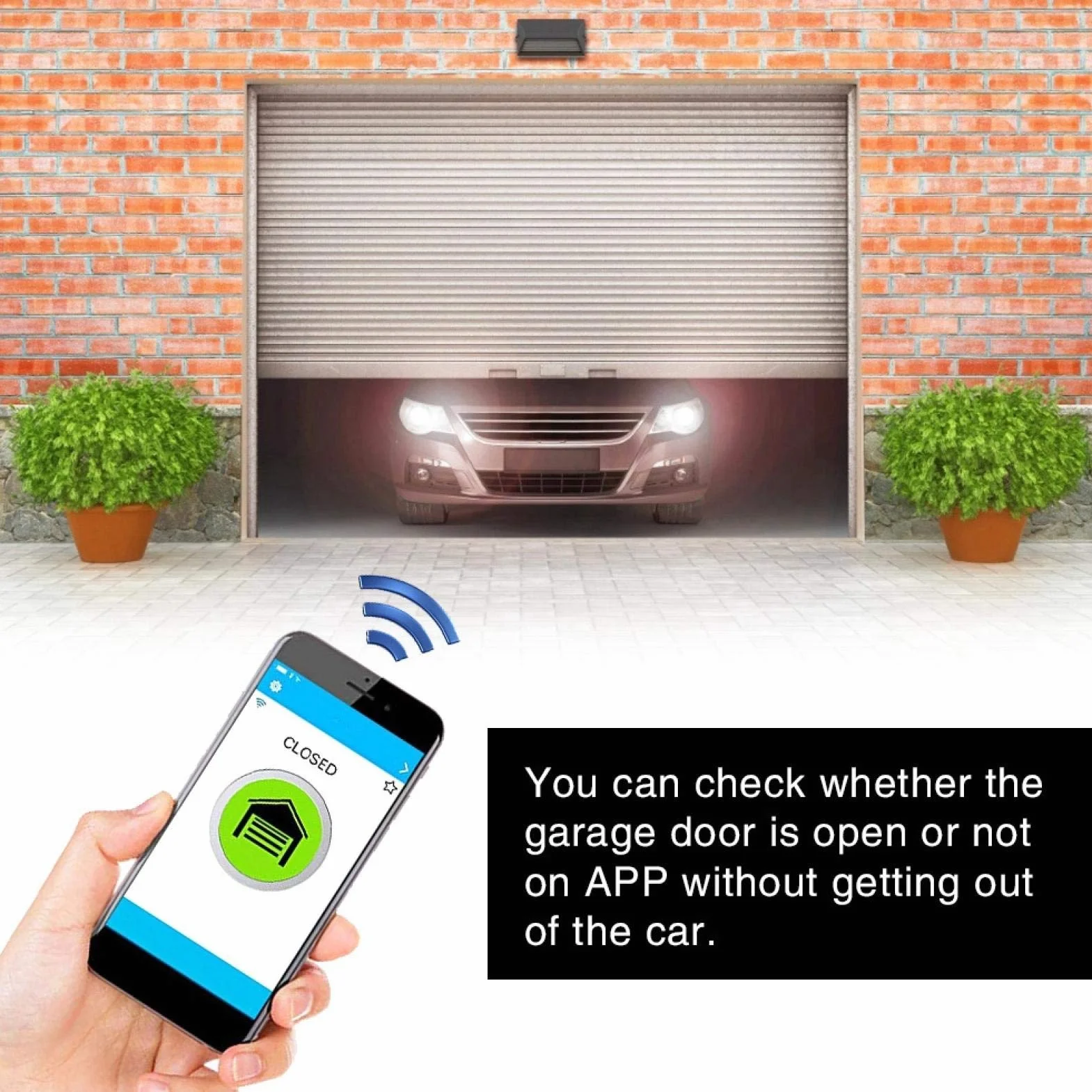 Contrôleur de Porte de Garage Intelligente WiFi Télécommande Compatible Ouvre-porte de Darage APP Prise en Charge du Dispositif de Contrôle pour (eu)