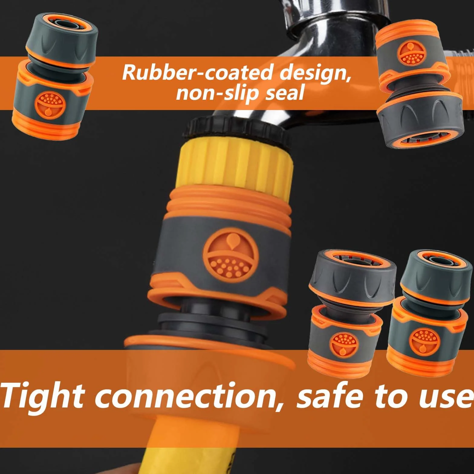 Raccord Tuyau d'Arrosage 19mm 25mm 1/2in 3/4in Connecteur Rapide Bidirectionnel Plastique