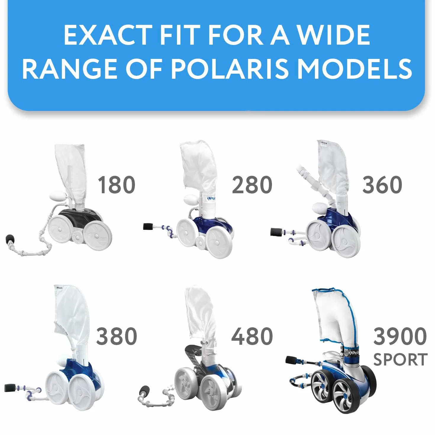 Polaris Tail Scrubber Remplacement pour Queue de Tuyau de Nettoyeur de Piscine Vac-Sweep - Convient aux 180, 280, 360, 380, 480, 3900 Sport - Lot de 10