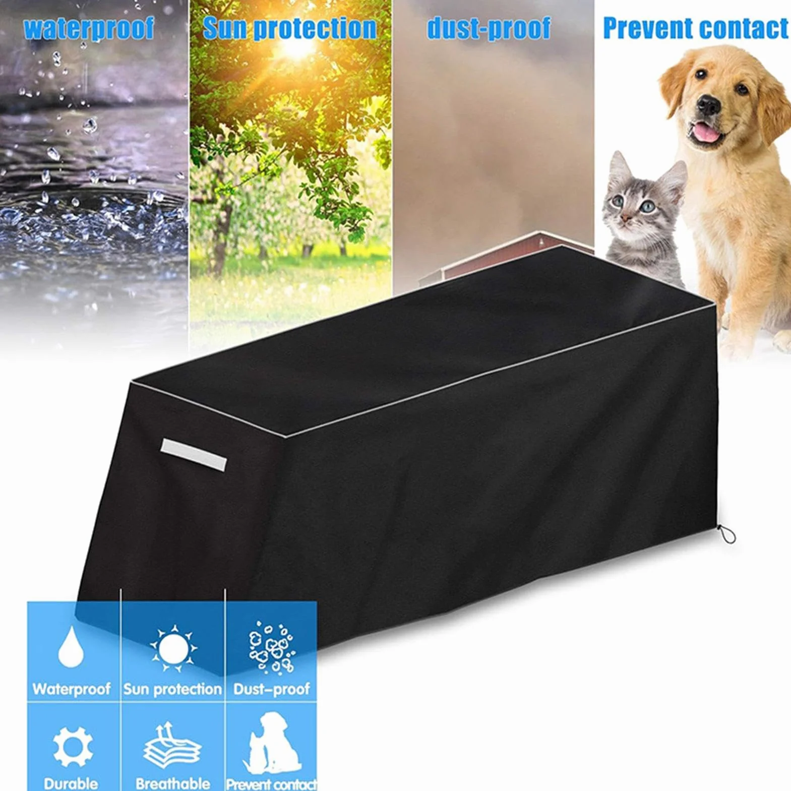 Housse de banc d'entraînement imperméable en tissu Oxford 210D pour protection d'équipement d'exercice
