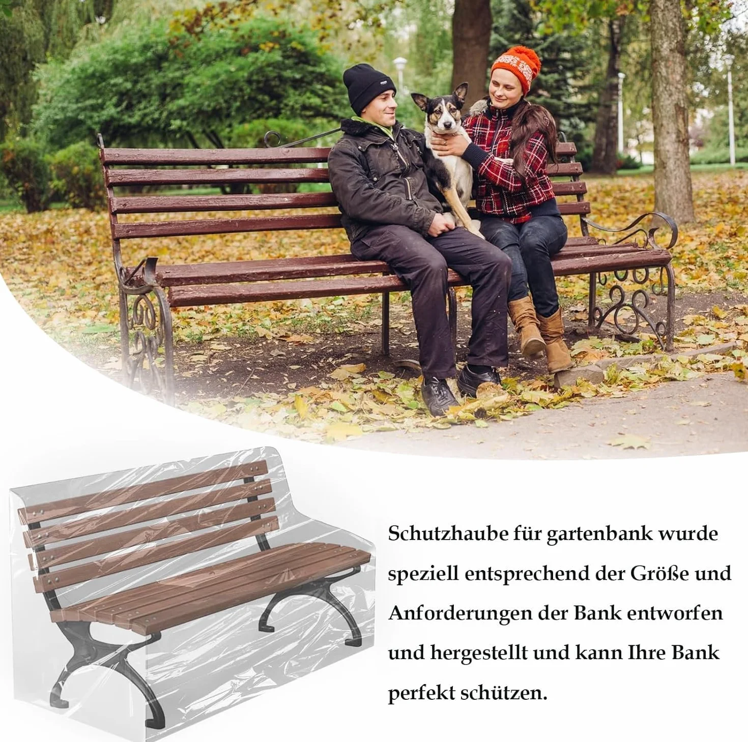 Housse de protection pour banc de jardin 160 x 80 x 75 cm Transparent Résistante aux intempéries