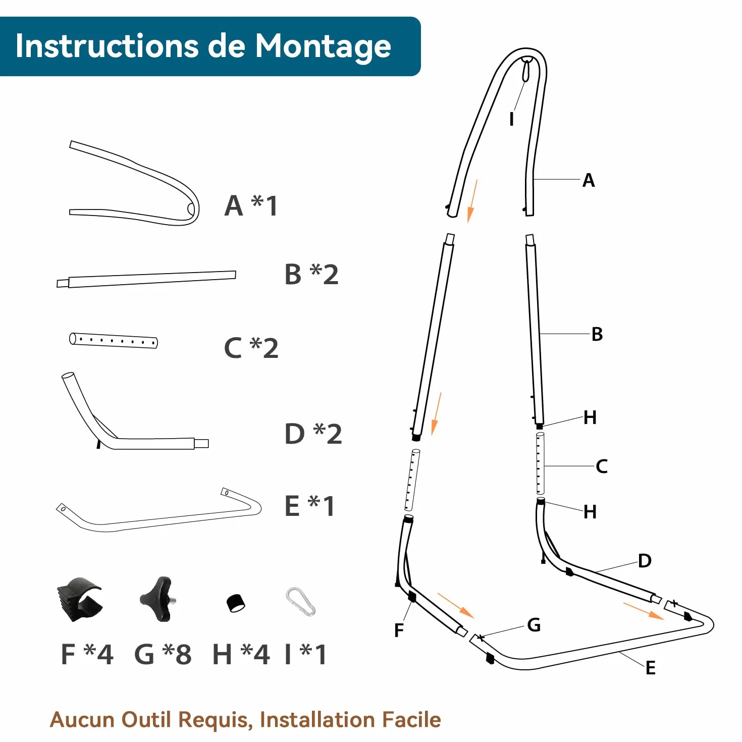 Support de chaise hamac robuste, hauteur réglable 200-230 cm, 150 kg, acier massif
