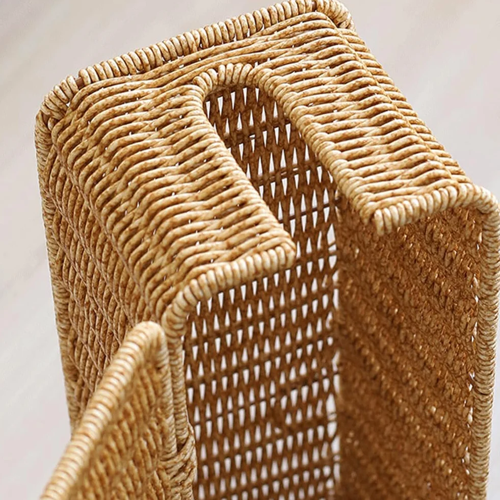 Boîte De Rangement pour Multiprise Style Osier, Idéale pour Organiser Les Câbles De Bureau, Les Chargeurs Les Adaptateurs De Prise Électrique. Elle Permet Également De Dissimuler Les Fils Les