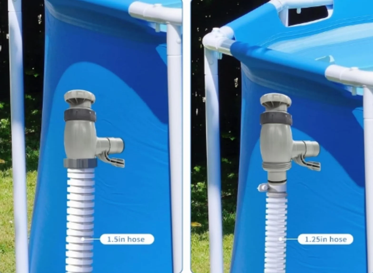 Adaptateur Tuyau Piscine Hors Sol Vanne d'Arrêt Support Tuyau 32/38mm