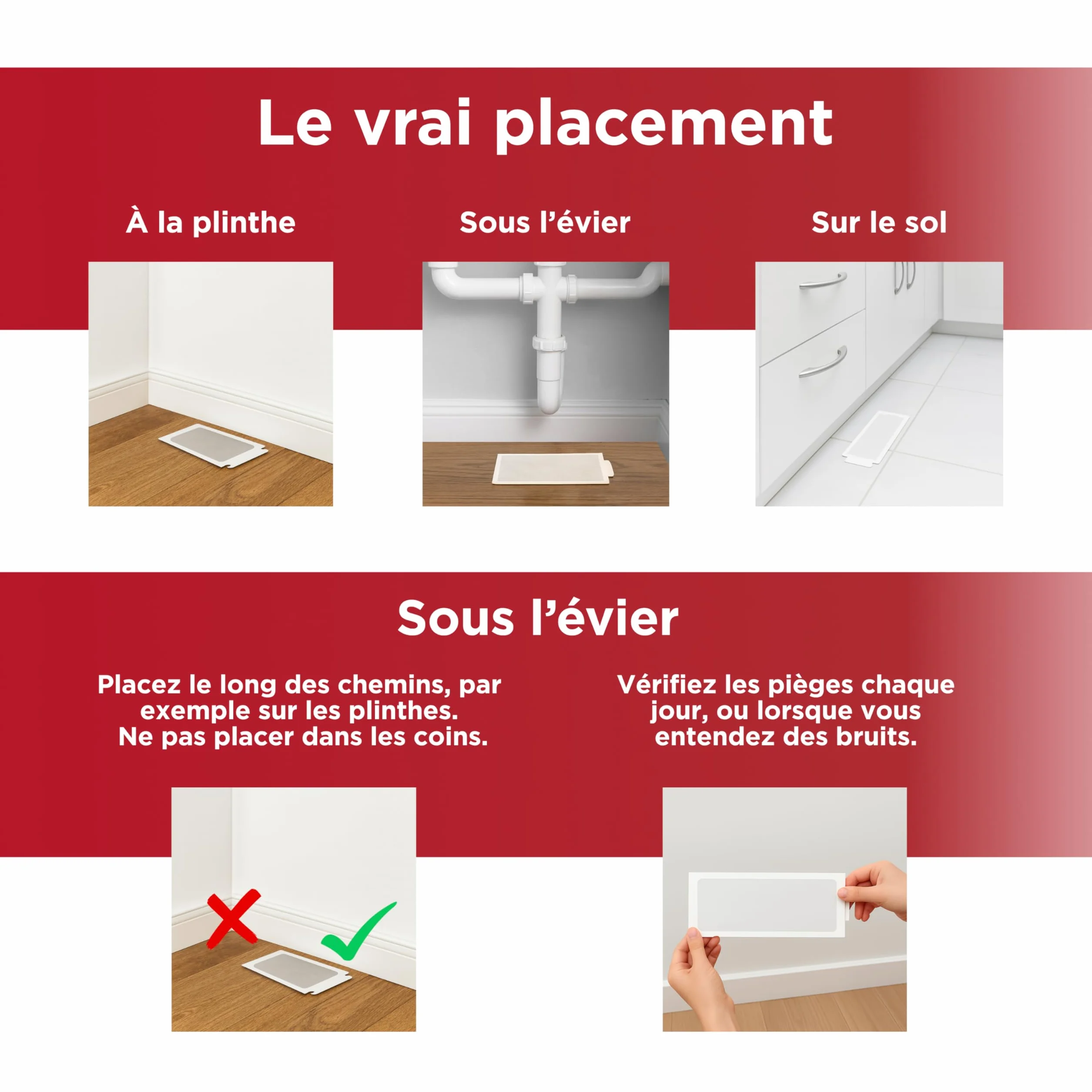 Catchmaster 72MAX Plaque Collante Souris XXL 9 Pièges à Souris avec Appât Cacahuète Non-Toxique