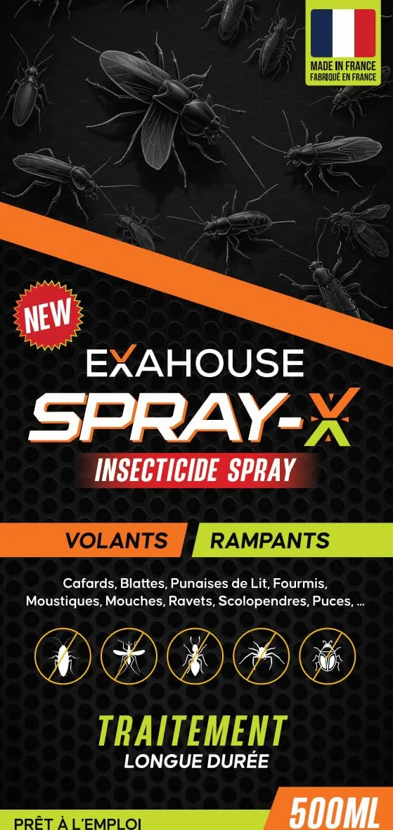 Exahouse Anti Cafards Spray Insecticide Professionnel Ultra Puissant pour Maison & Jardin