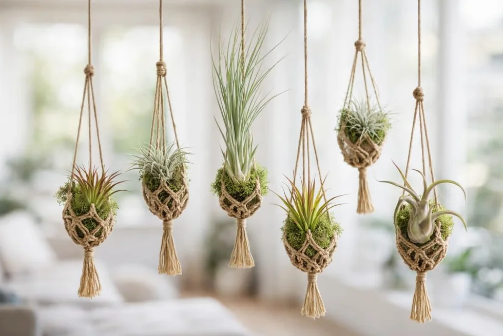 Tillandsias Lot de 5+1 Plantes Purificatrices d'Air Faciles d'Entretien