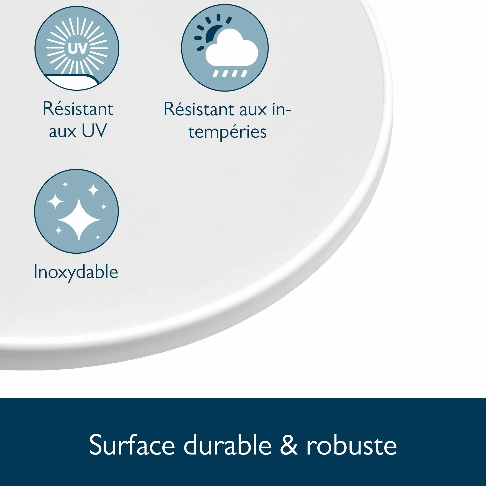 Beautissu Table Bistrot Extérieur Ronde Ø 70 cm Pliante Blanc