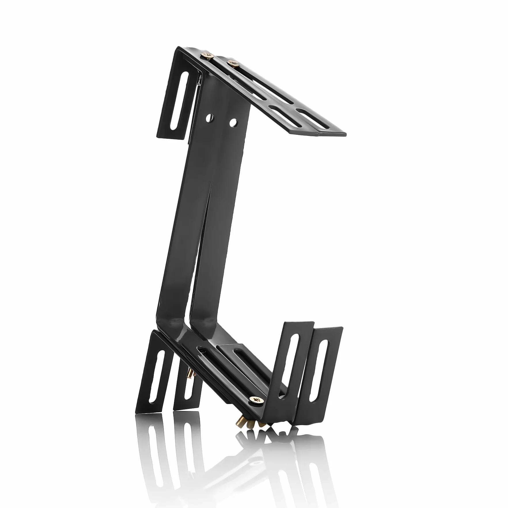 BigDean Lot de 8 supports de jardinières anthracite pour balcon et balustrade - Fixation réglable 3 positions