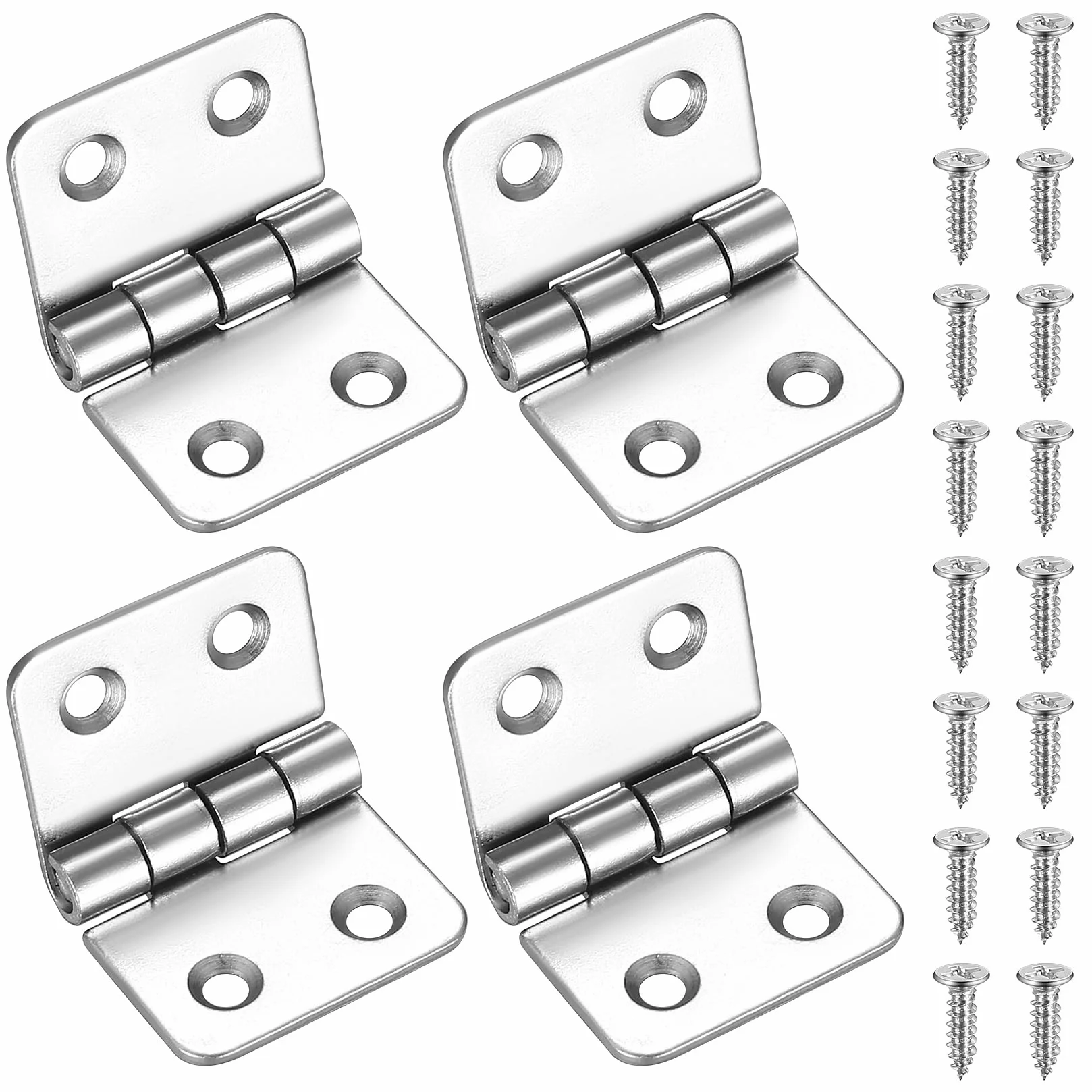 4 PCS Charnières Pliables en Acier Inoxydable, Robustes pour Portes en Bois, Fenêtres, Armoires et Portes de Jardin