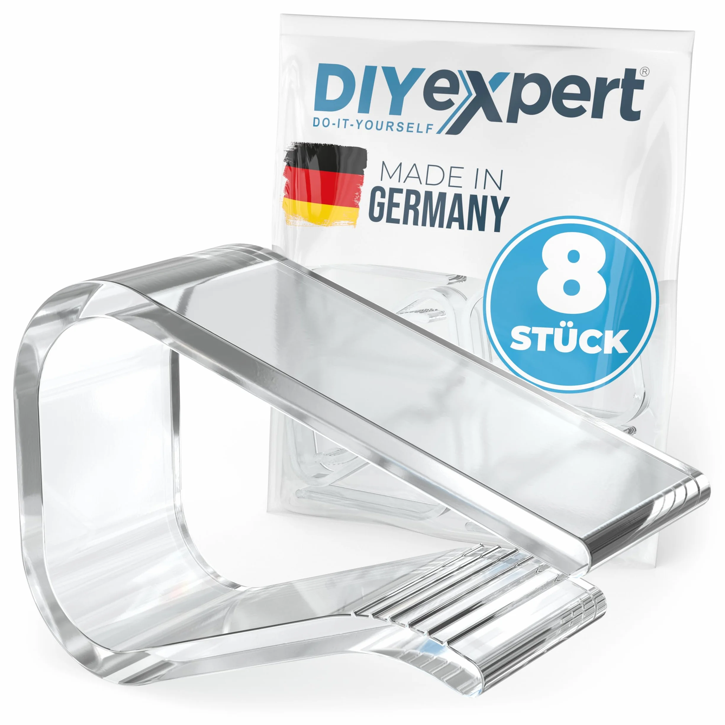 DIYexpert Lot de 8 pinces à nappe transparentes 25 mm résistantes aux intempéries antidérapantes