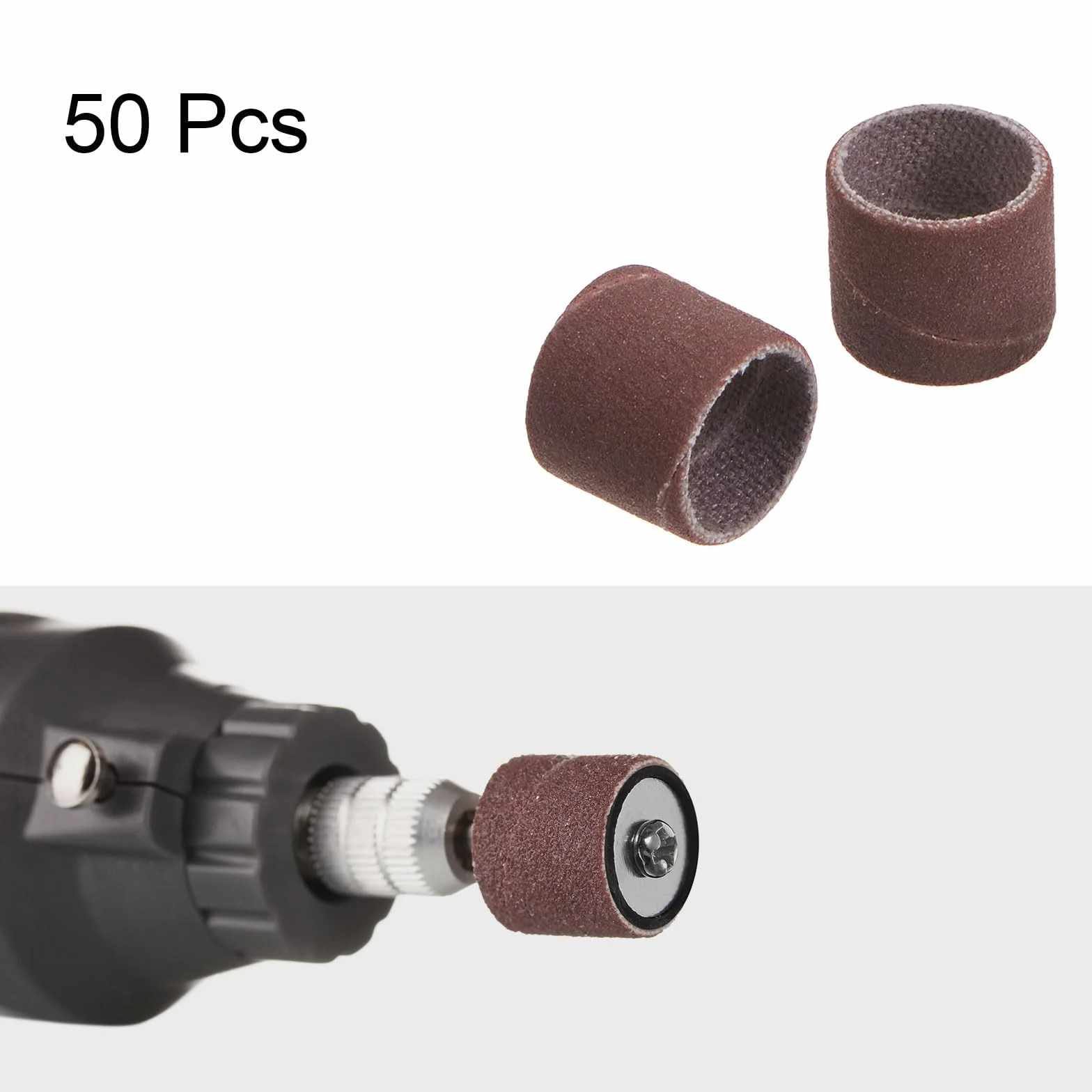 QUARKZMAN Lot de 50 tambours de ponçage 1/2" Mini manchons abrasifs grain 400 bandes abrasives pour meuleuses à tambour appareils rotatifs