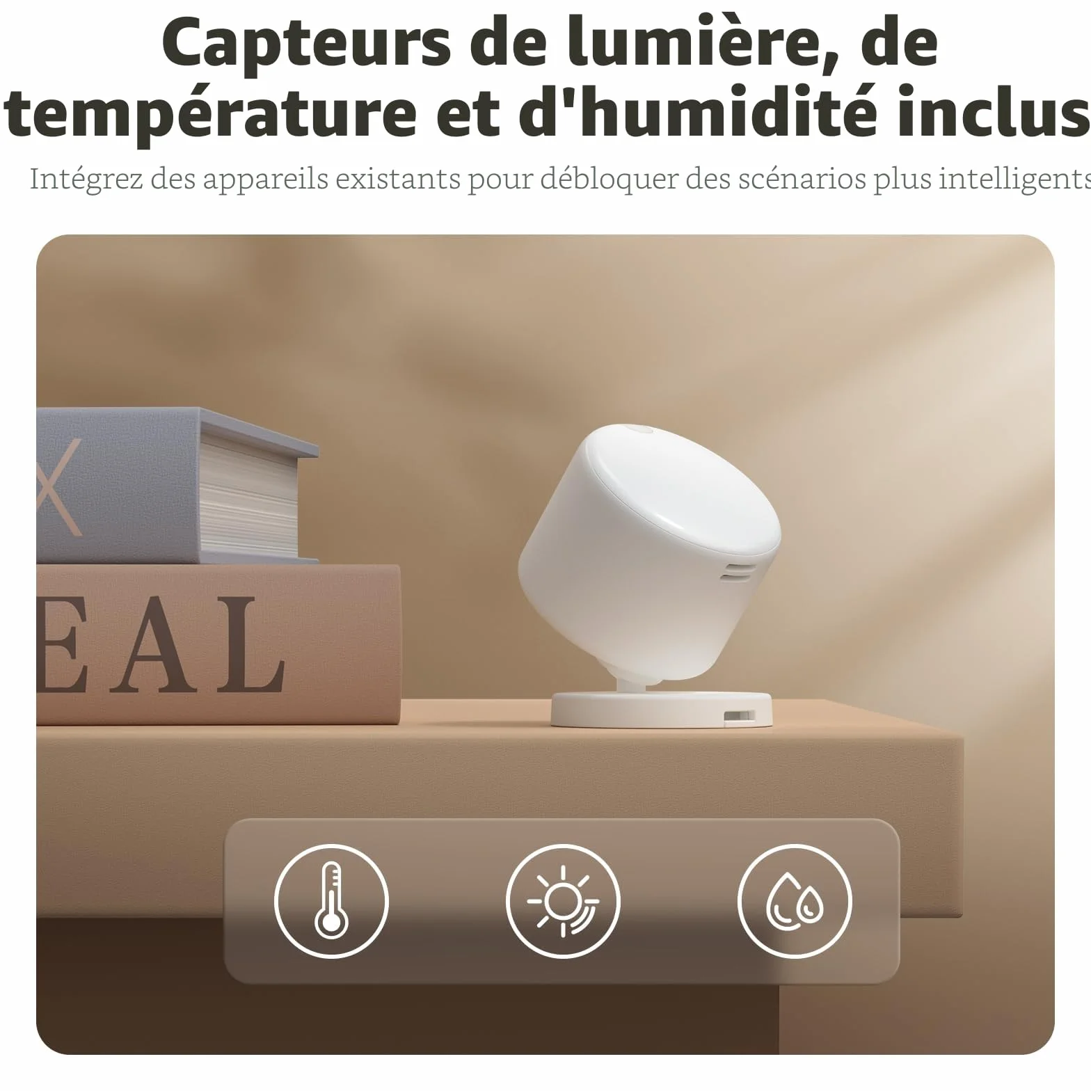 Aqara Détecteur de Présence sans Fils 5-en-1 FP300, Thread/Zigbee,Radar mmW+PIR,Détection de Mouvement/Présence/Lumière/Température/Humidité,Compatible avec Apple Home,Alexa,Home Assistant,Google