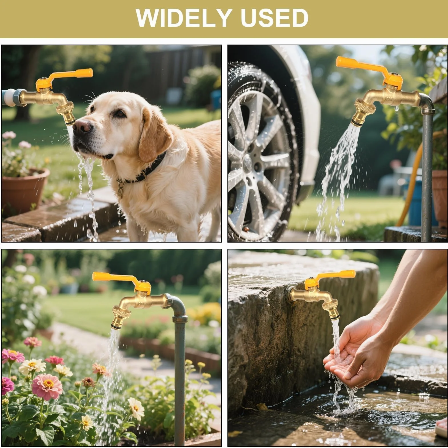 Robinet de Jardin en Laiton 1/2'' Résistant au Gel pour Réservoir Seau de Pluie