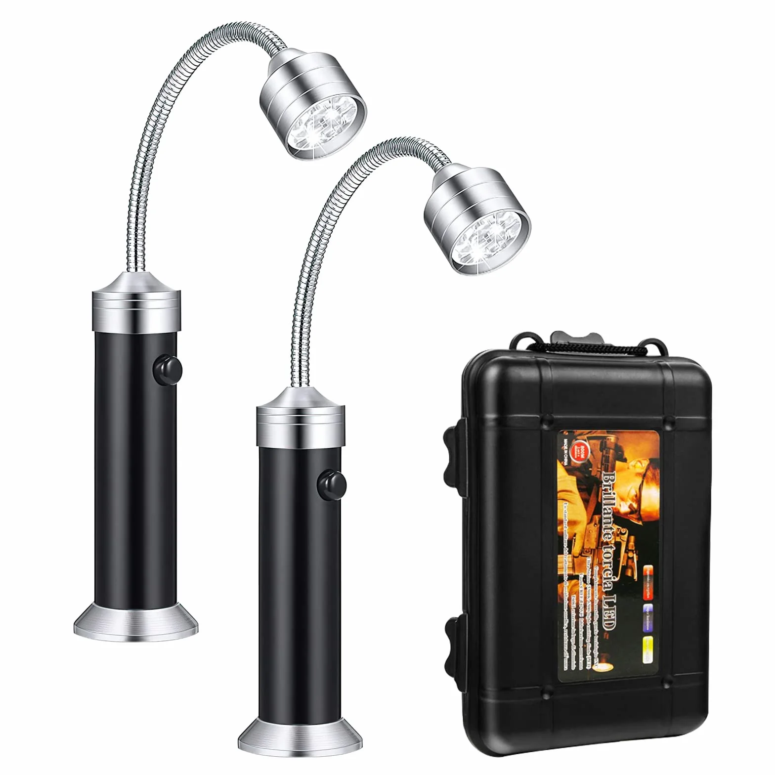 HENGBIRD Lot de 2 Lampe LED Barbecue Gril BBQ avec Base Magnétique Rotation 360° Flexible Réglable