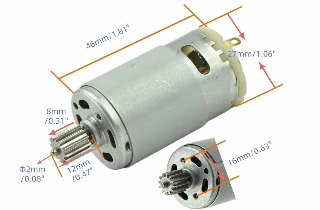 CHANCS Gear Electric 390 Moteur DC 6V 19000RPM Bricolage de pièces avec engrenage à 12 Dents 2PCS