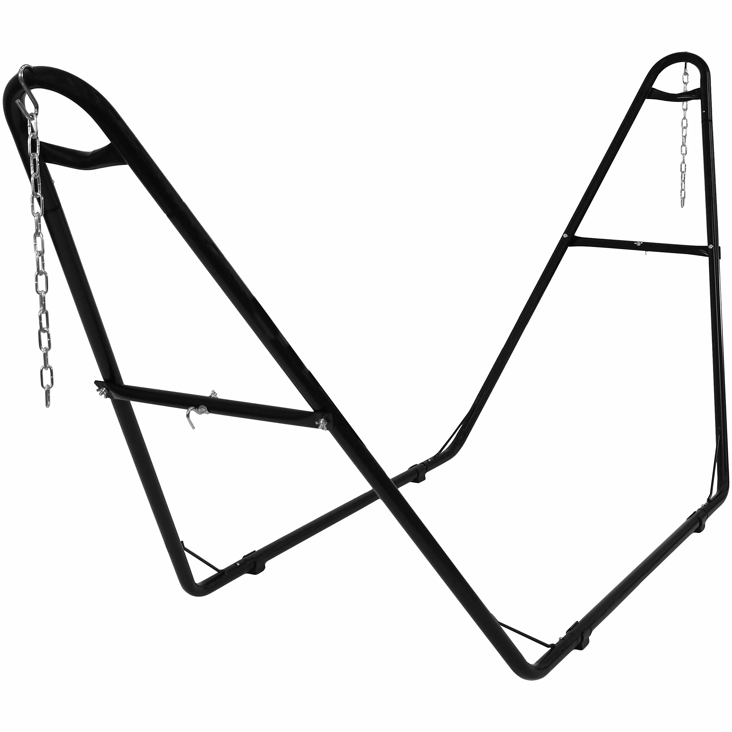 Sunnydaze Support Hamac Universel en Acier Robuste - Capacité 249,5 kg pour Hamacs 274,3-426,7 cm - Noir