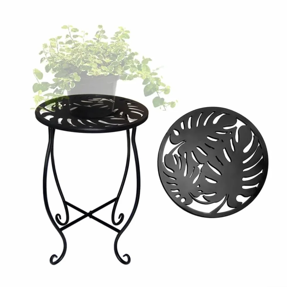 Table d'appoint d'extérieur ronde 20,3 cm métal antirouille pour patio moderne