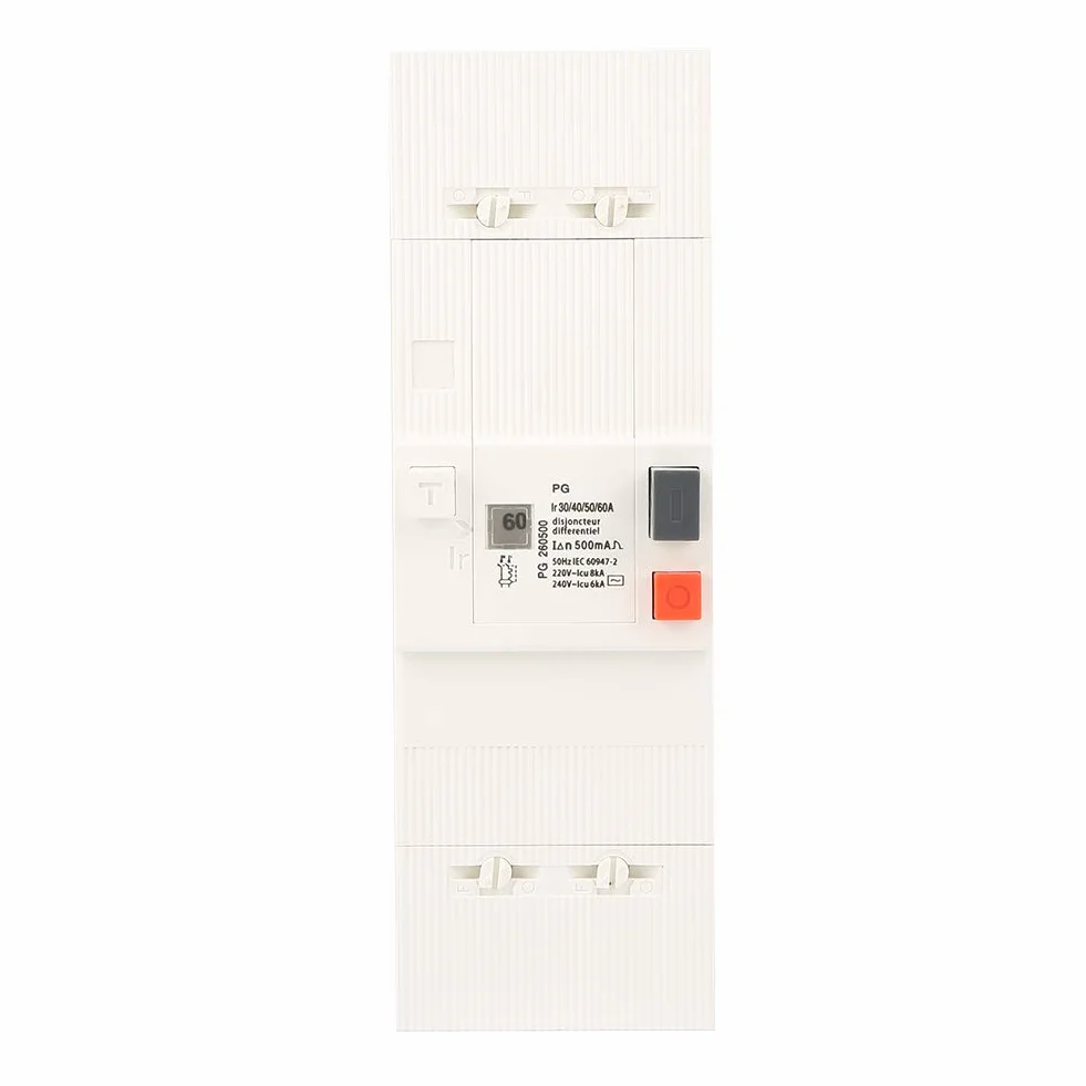 Disjoncteur 60A interrupteur différentiel 30-60A 2 pôles 50Hz/60Hz Basse Tension Disjoncteur Protection de l'air Commutateur.